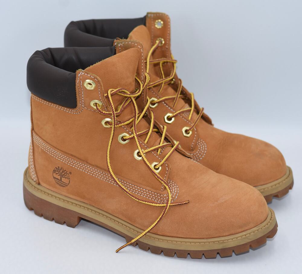 Timberland Women's Junior’s 6" Premium Waterproof Boots Wheat Nubuck Size 5